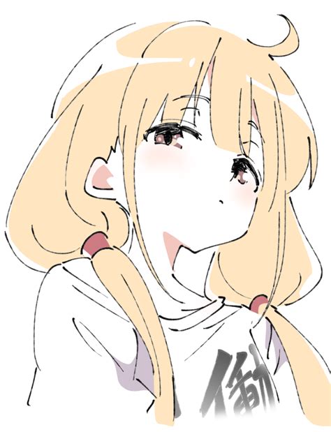 Safebooru 1girl Ahoge Blonde Hair Brown Eyes Closed Mouth Clothes Writing Futaba Anzu