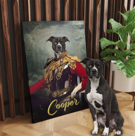 Personalized Dog Portrait The Colonel Digital File Canvas Prints And
