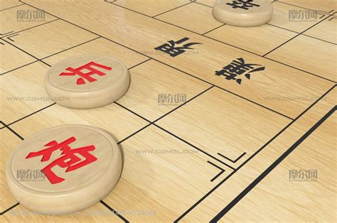 中国象棋楚河汉界整套象棋3d模型其他场景模型下载 摩尔网cgmol