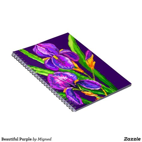 Purple Iris Flowers Notebook Zazzle