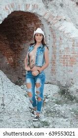 Photos Girls Denim Clothing Nude Breast Stock Photo 639553021 Shutterstock