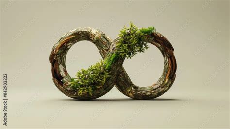 infinity symbol formed   intertwined rustic wooden rings