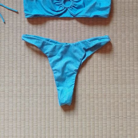 Bikini Blau Used Bayu The Label Size S Top Depop
