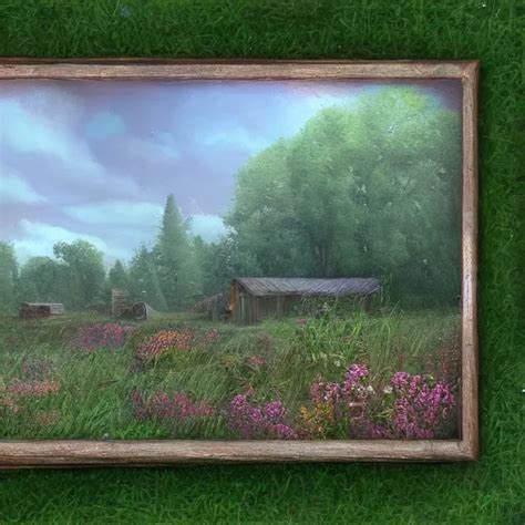 A Matte Painting Of A Prairie Close Up Cottage Stable Diffusion