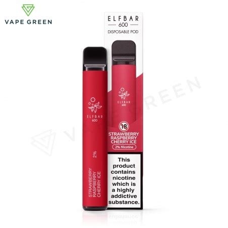 Strawberry Raspberry Cherry Ice Disposable Vape By Elf Bar 600 FREE