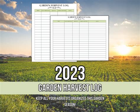Fall Harvest Log Tracker Market Gardener Harvest Record Self Etsy