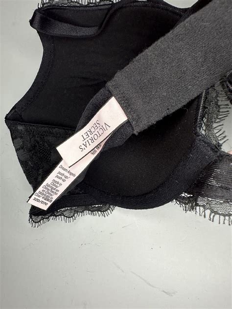 Victorias Secret Dream Angels Push Up 32d Black Lace Bra Plunge Ebay