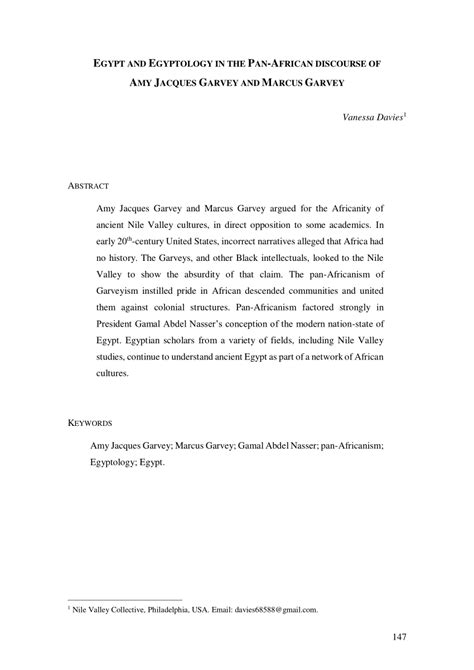 Pdf Egypt And Egyptology In The Pan African Discourse Of Amy Jacques