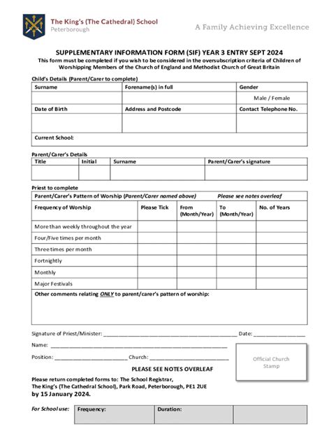 Fillable Online Sif Supplementary Information Form Docx Fax Email