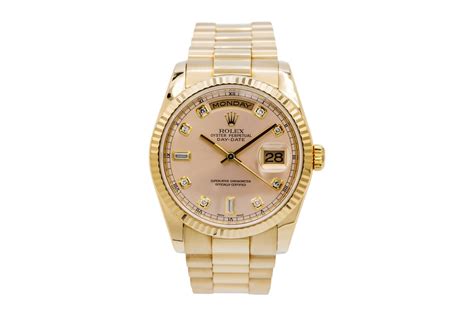 Rolex Day Date Champagne Diamond Dial Bracelet Strap