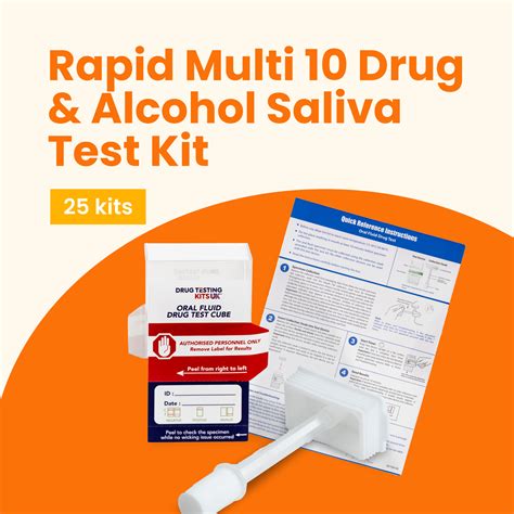 Rapid Multi 10 Drug & Alcohol Saliva Test Kit (25 Tests) | Drug Testing