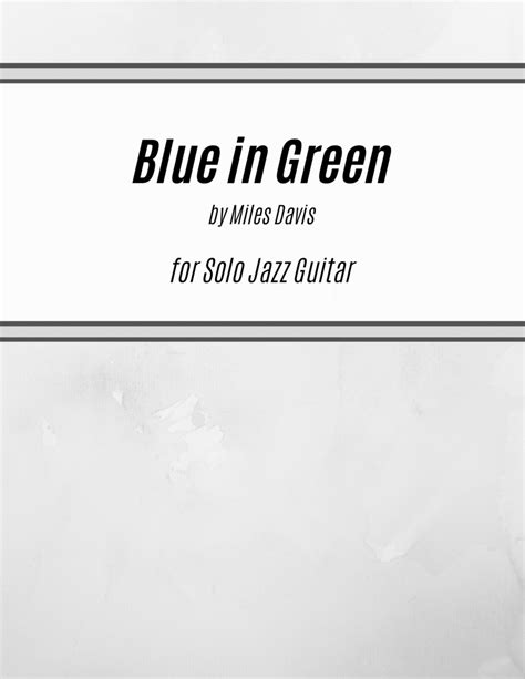 Blue In Green Sheet Music Miles Davis Guitar Tab