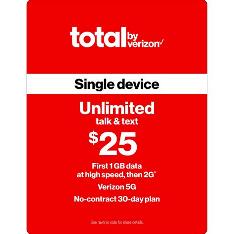Total by Verizon (formerly Total Wireless) $25 Unlimited Talk & Text