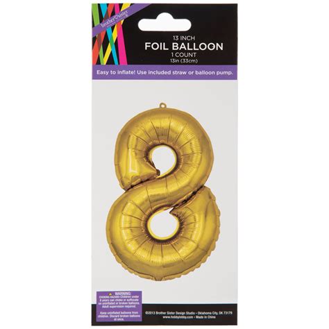 Gold Foil Number Balloon 8 Hobby Lobby 1594035