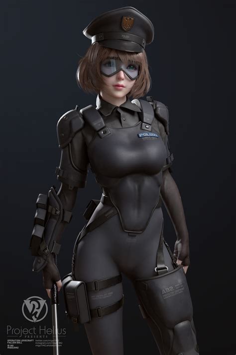 Wallpaper Migo Cgi Women Hat Warrior Brunette Black Clothing Armor Holster Weapon