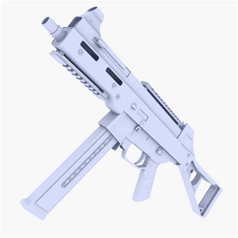 D Model Ump Submachine Gun Vr Ar Low Poly Max Obj Ds Fbx Dxf