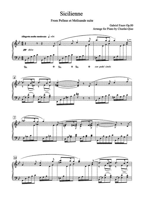 Sicilienne Op 78 Fauré Gabriel IMSLP Free Sheet Music PDF Download