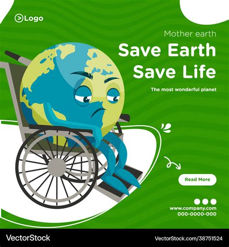 Banner Design Save Earth Save Life Royalty Free Vector Image