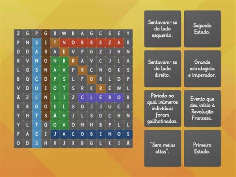 Caça Palavras Revolução Francesa - 5