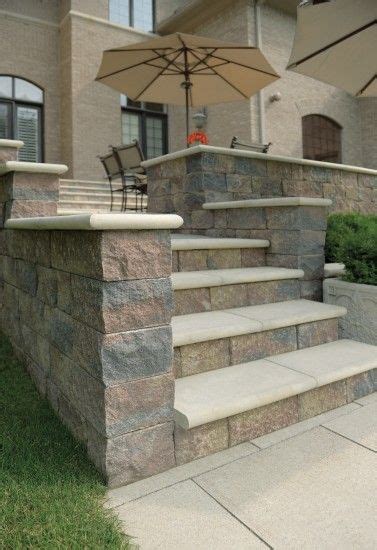 Unilock Estate Wall Steps And Pillar Photos Exterior Stairs Stone