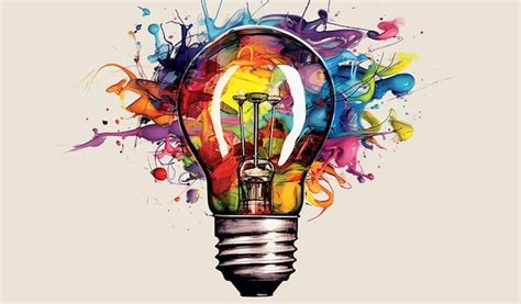 Premium AI Image Brightly Colored Light Bulb With Paint Splatters