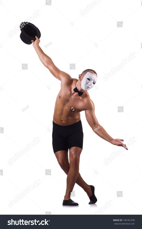 Naked Muscular Mime Isolated On White Stock Photo 136181378 Shutterstock