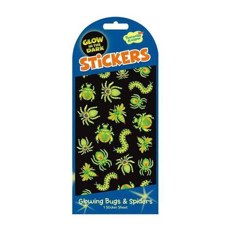 Glow In The Dark Sticker Pack Bugs And Spiders