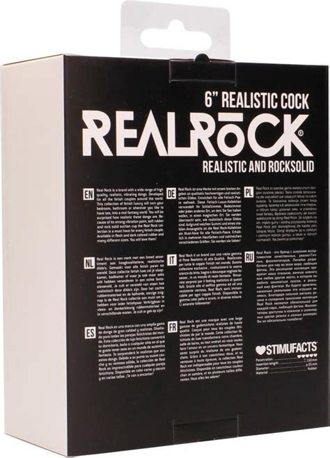 Realrock Realistiche Dildo Met Scrotum En Zuignap Cm Zwart Bol