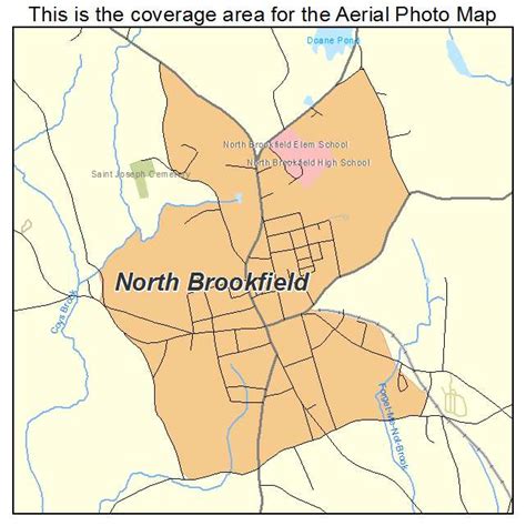 Aerial Photography Map of North Brookfield, MA Massachusetts