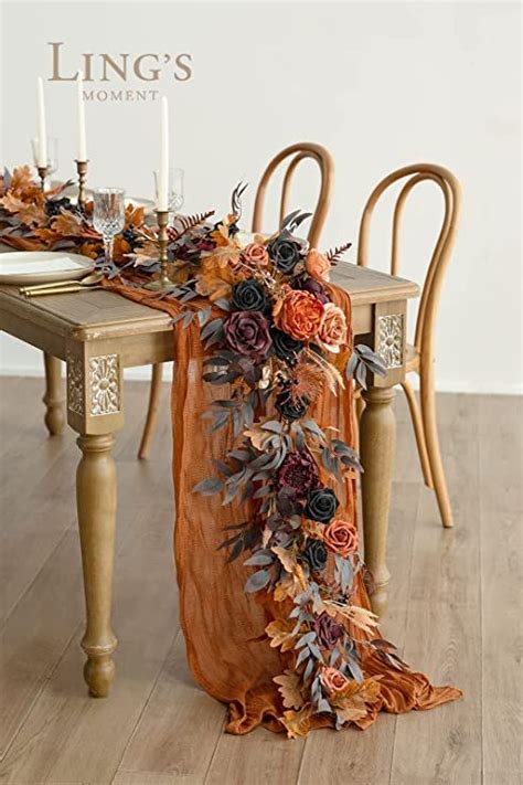 Ling S Moment Flower Garland 6FT Eucalyptus Rose Sweetheart Table