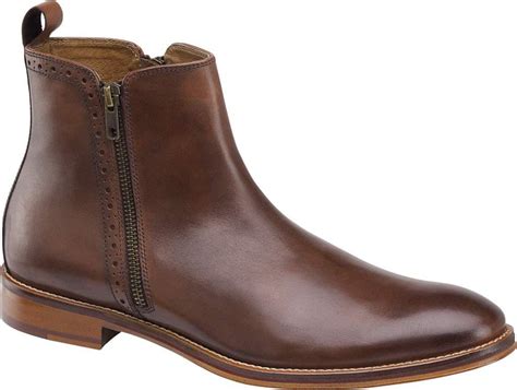 Johnston And Murphy Leather Conard Causal Dress Double Zip Boot In Brown