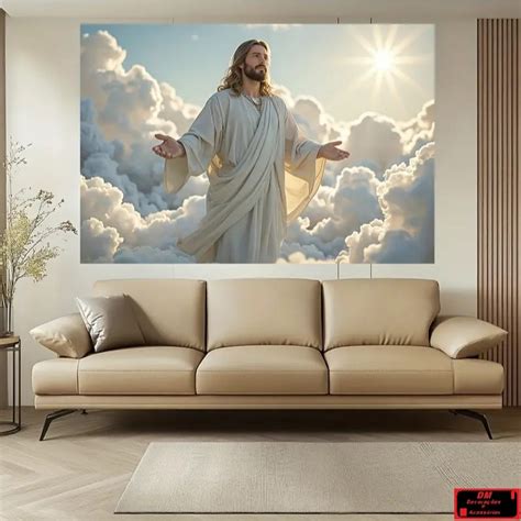 Quadro Religioso Para Sala - Quadro de Jesus Religioso Decorativo para Sala Grande 110x80 cm ...