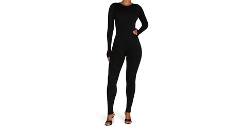 Naked Wardrobe Bare Long Sleeve Jumpsuit In Black Lyst