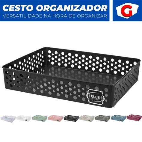 Cesto Organizador Rattan Armario Gaveta Lavanderia G 34x25