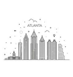 Atlanta Skyline Outline Vector Images (67)