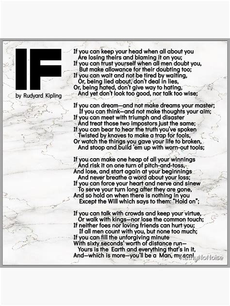 If Poem By Rudyard Kipling If Poster And Other Formats Wall Art Decor Poster By