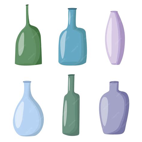 Premium Vector | Various glass Vases Different shapes vase collection ...