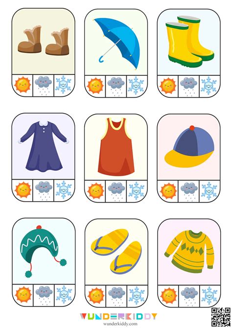 Clothes And Weather Printable Preschool Match Activity