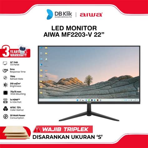Promo LED Monitor Aiwa MF2203-V 22" Fhd VA 75Hz 5ms Hdmi Vga - MF 2203 ...