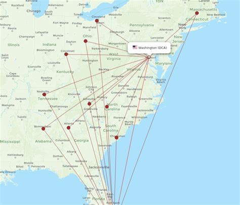 All Flight Routes From Washington To Miami DCA To MIA Flight Routes