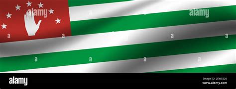 Banner With The Flag Of Abkhazia Fabric Texture Of The Flag Of