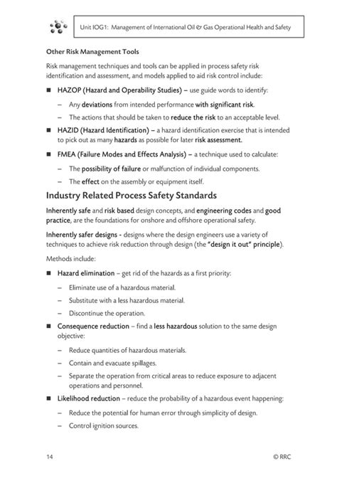 International technical certificate in oil and gas operational safety ...