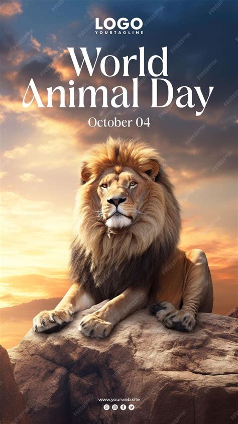 Premium PSD | World animal day poster