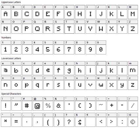 Minecraft Bitmap Font Download - Fonts4Free