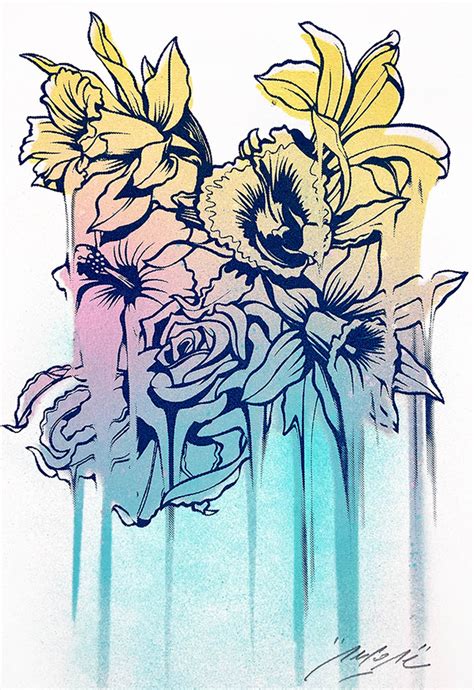 Urbaneez Dripping Flowers 2 By Nerone Buy Street Art Prints Online