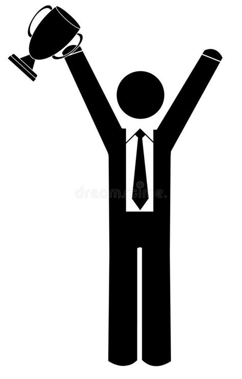 Business Man With Trophy Stock Vector Illustration Of Accomplishment