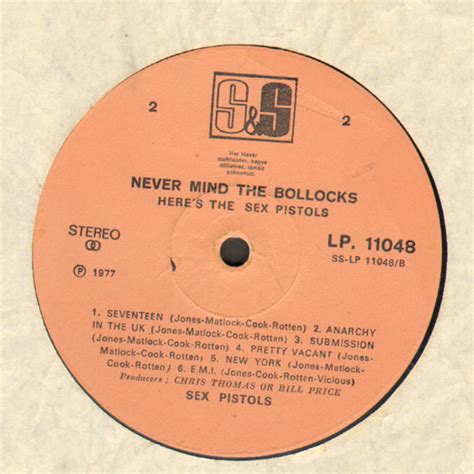 SEX PISTOLS never mind the bollocks TÜRK BASKI LP 1977 DİPSAHAF PLAK