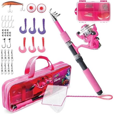 Kids Fishing Pole In Pink 40 Set – Kids Fishing Rod And Reel Combos ...