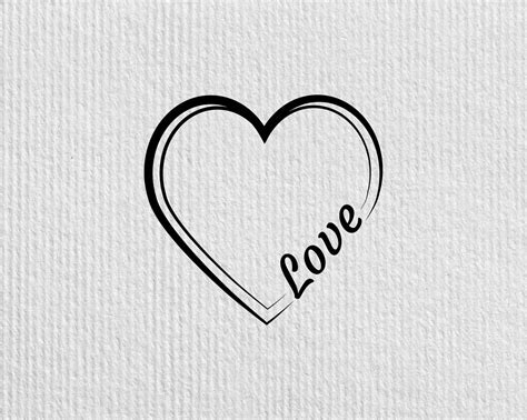 Heart With Text Love File, Hand Drawing Heart Shapes, Love SVG, Red ...