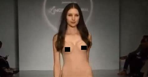 Explicit Vid Sexy Model Walks Down Catwalk Naked In Super See Through Outfit Daily Star